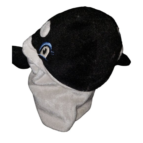 Seaworld Shamu Orca Whale Hand Puppet Plush Animal 12" Squeaker Toy Souvenir - Picture 2 of 4
